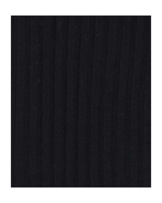 Faliero Sarti Black Ribbed Fringe Scarf