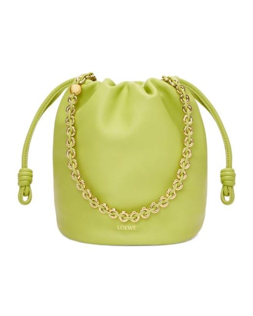 Loewe Yellow Chain Strap Bucket Shoulder Bag