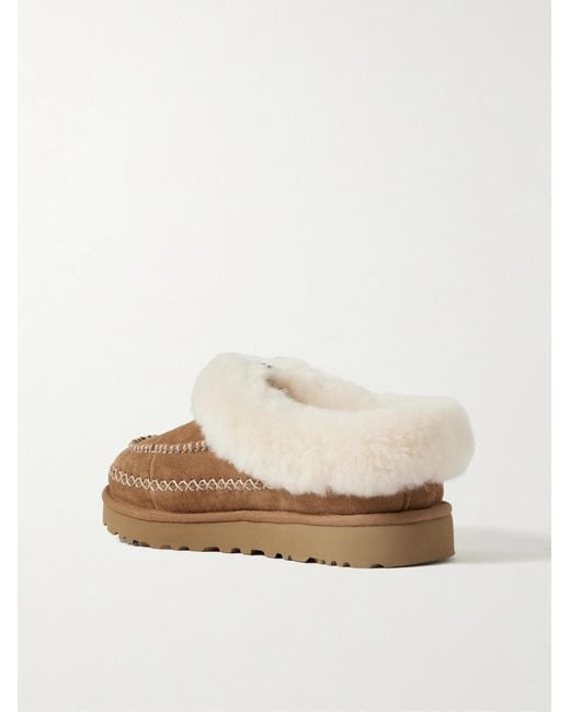 Ugg Brown Embroidered Shearling Slippers