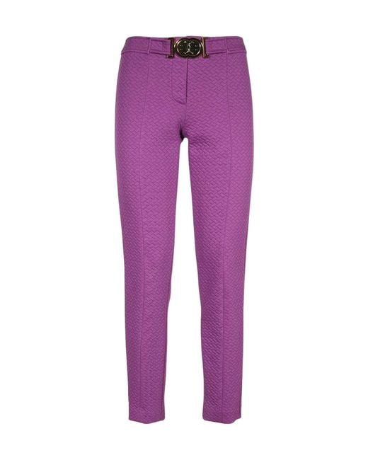 Moschino Purple Logo Casual Trousers
