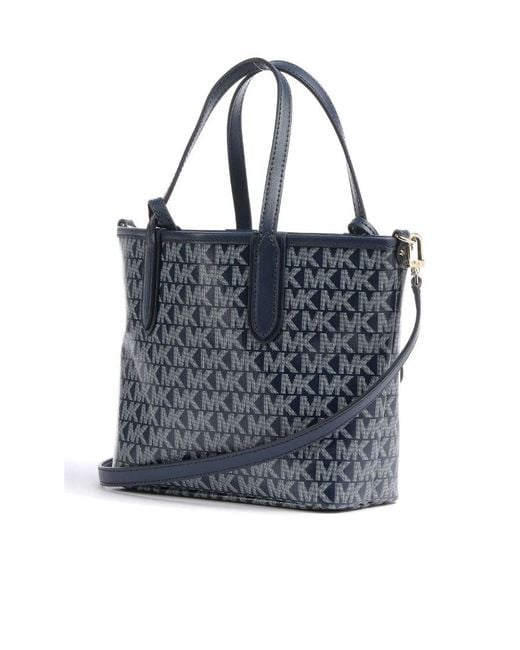 Michael Kors Blue Eliza Monogram-Print Tote Bag