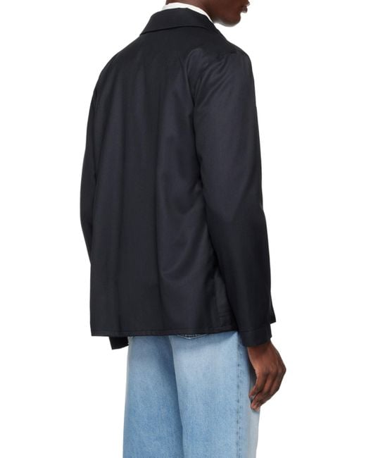 A.P.C. Blue Long-Sleeved Shirt Jacket for men