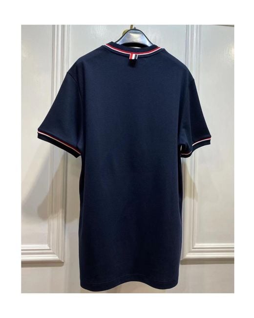 Thom Browne Blue Milan Striped Crewneck T-Shirt for men