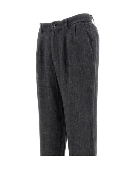 Barena Gray Straight-Leg Turn-Up Hem Pants for men