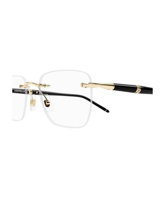 Montblanc White Eyewear Square Frame Glasses for men