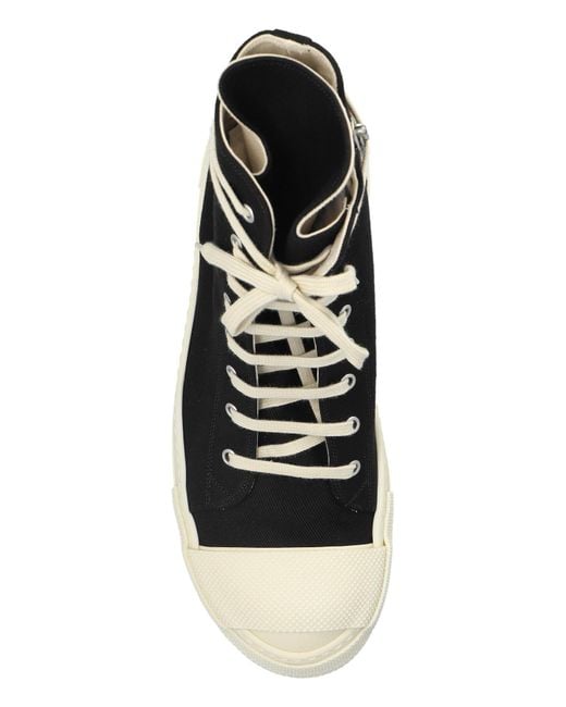 Rick Owens Black Ankle Zip High-Top Sneakers for men