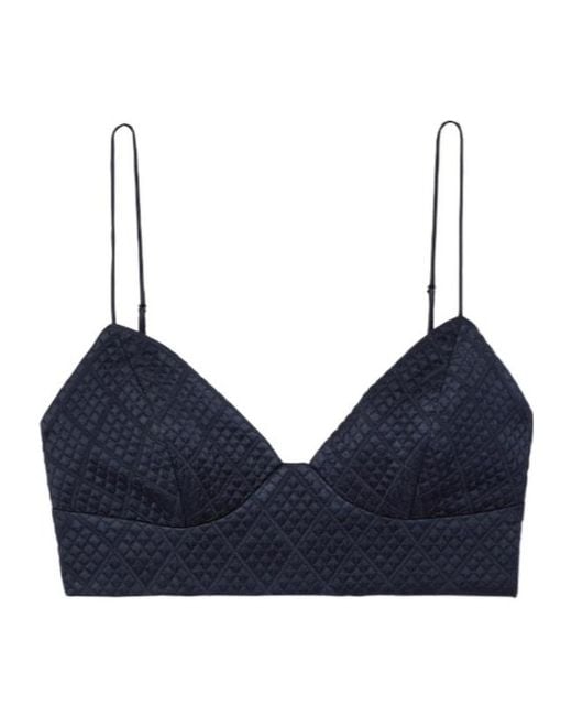 Adam Lippes Blue Textured Bralette Top
