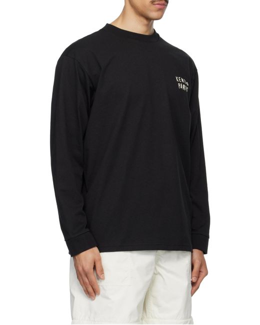 KENZO Black Boke Heart Long Sleeve T-Shirt for men