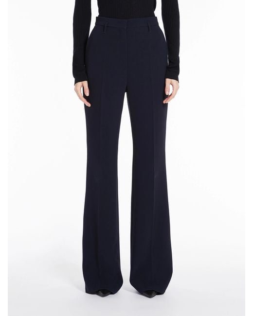 Max Mara Blue Studio Flared Cady Trousers