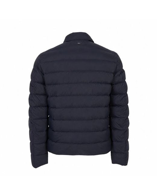 Herno Blue Quilted Shirt Down Jacket for men