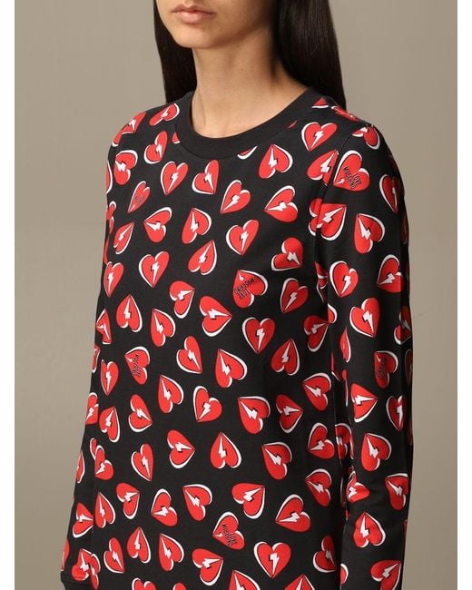 Moschino Red Pattern Printed Dress