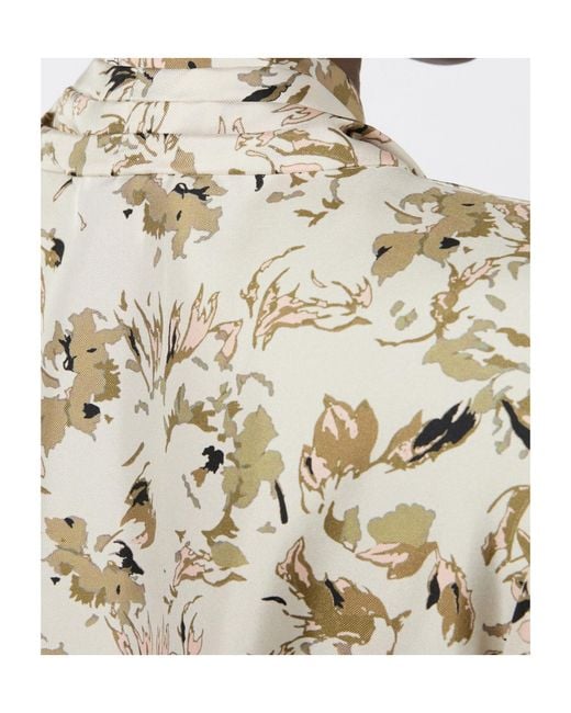 Max Mara White Printed Silk Twill Shirt
