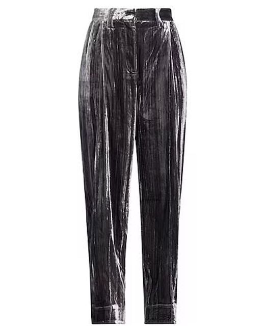 Ganni Gray Velvet Tapered Pants