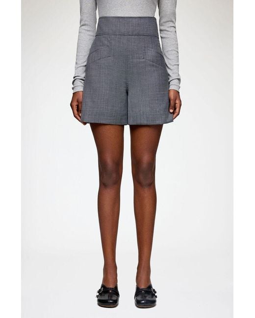 Ganni Gray Tailored Bermuda Shorts