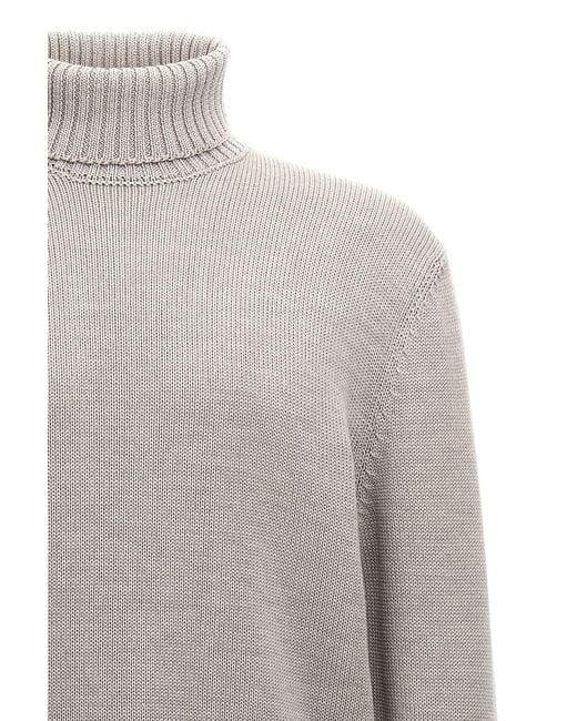 Zanone Gray Roll-Neck Knitted Jumper for men