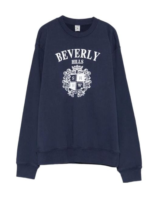 Sporty & Rich Blue Graphic-Print Sweatshirt