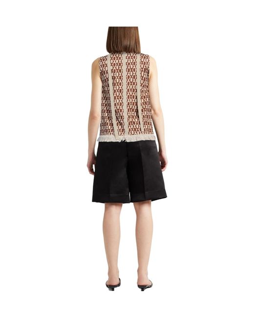 Max Mara Brown Two-Toned Sleeveless Top