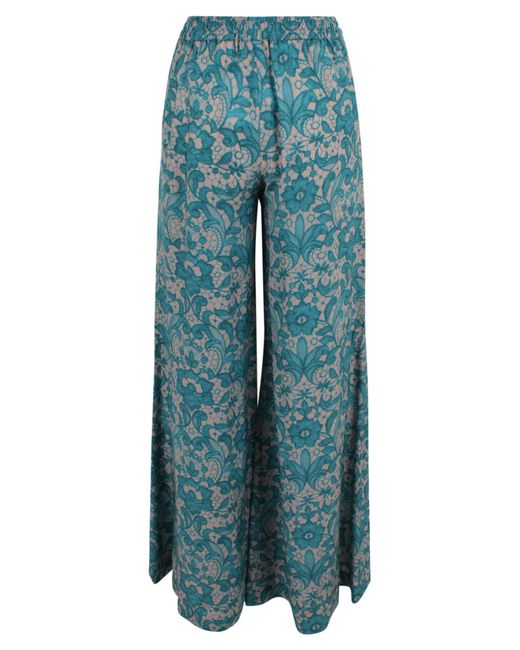 Gianluca Capannolo Blue Antonia Floral Palazzo Pants