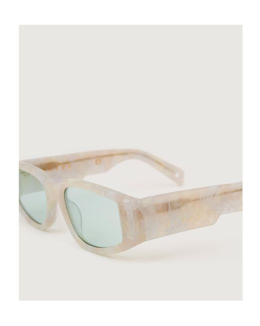 Paura White Vegas Rectangle-Frame Sunglasses for men