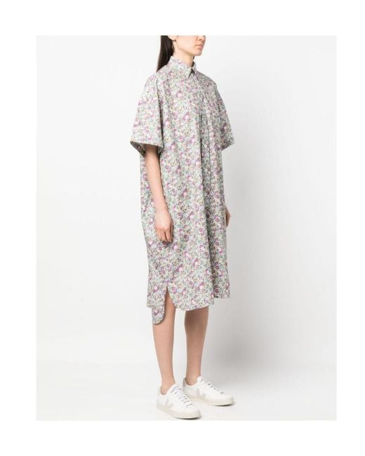 A.P.C. White Judith Floral-Print Shirt Dress