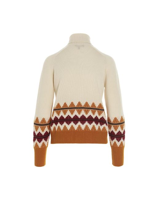 Loro Piana White Long-Sleeved High-Neck Pullover