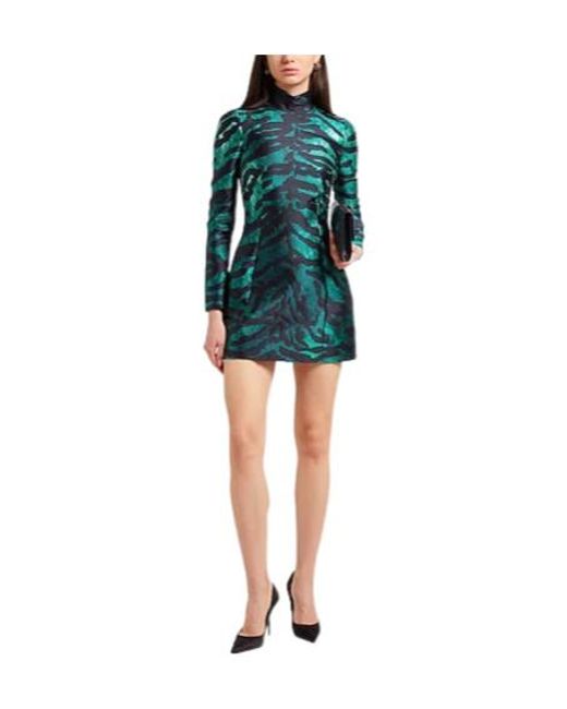 Dolce & Gabbana Green Metallic Texture Dress