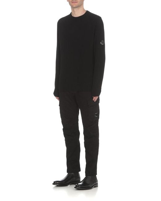 C P Company Black Lens Detailed Cargo Pants for men