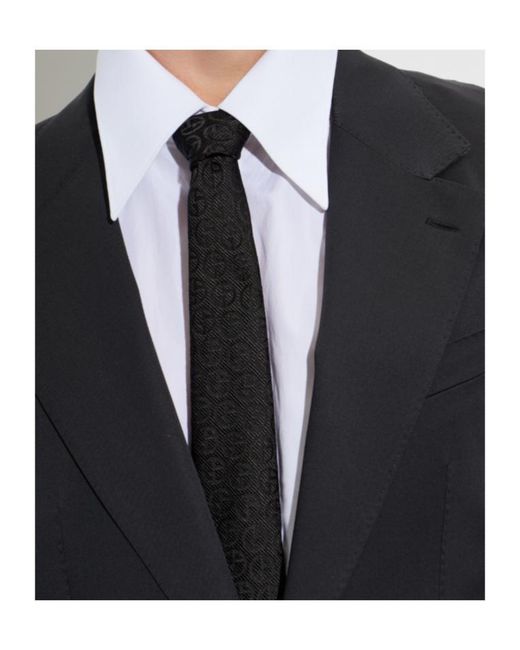 Giorgio Armani Black Monogram Pattern Tie for men