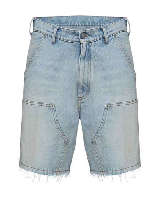 MM6 by Maison Martin Margiela Blue Numbers-Motif Denim Shorts for men