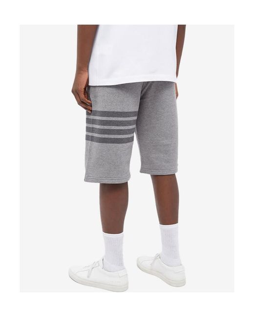 Thom Browne Gray Logo Shorts for men
