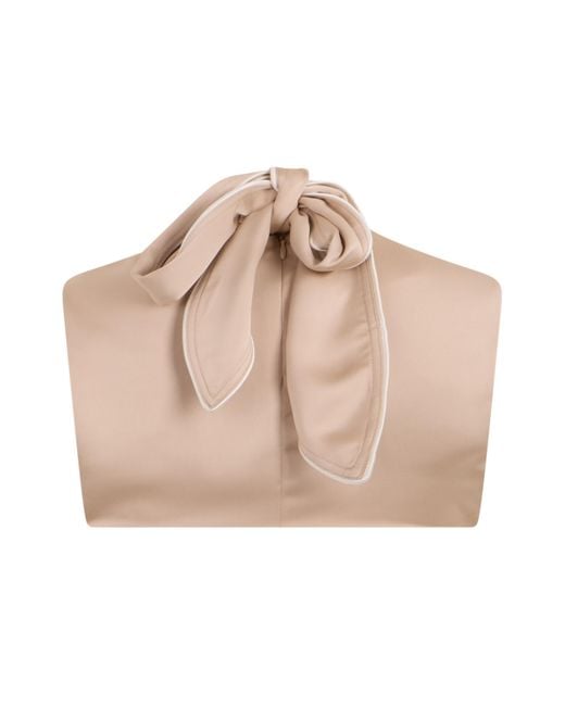 Philosophy Di Lorenzo Serafini Natural Cropped High-Neck Top