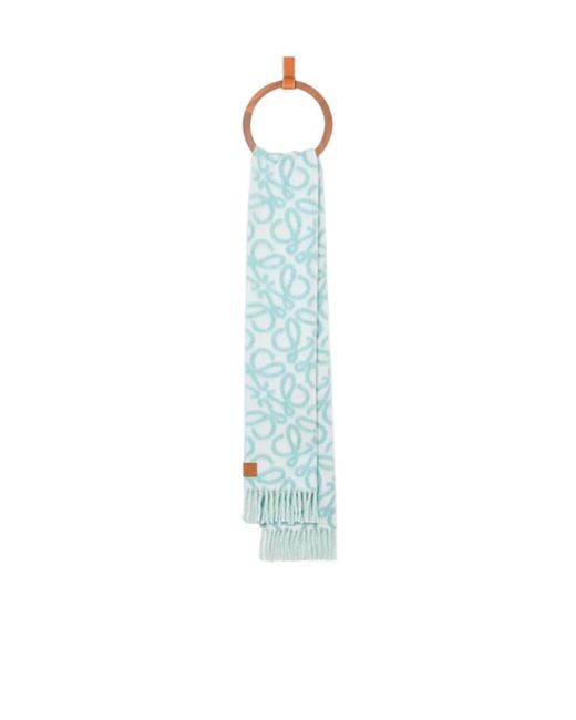 Loewe Blue Alpaca And Wool-Blend Anagram Scarf