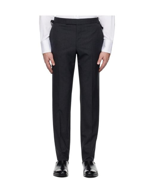 Tom Ford Blue O'Connor Pleated Wool Casual Pants for men