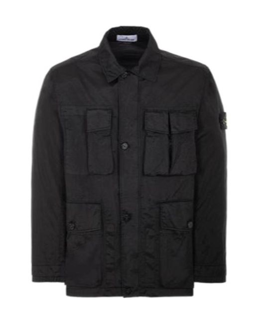 Stone Island Black Compass Badge Field Jacket for men