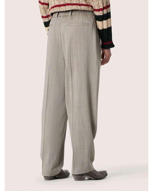 Golden Goose Deluxe Brand Gray Pleated Trousers for men