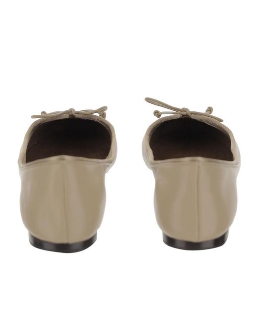 Khaite Brown Bow-Detail Ballet Flats