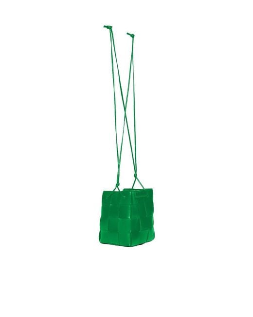 Bottega Veneta Green Small Cassette Drawstring Shoulder Bag