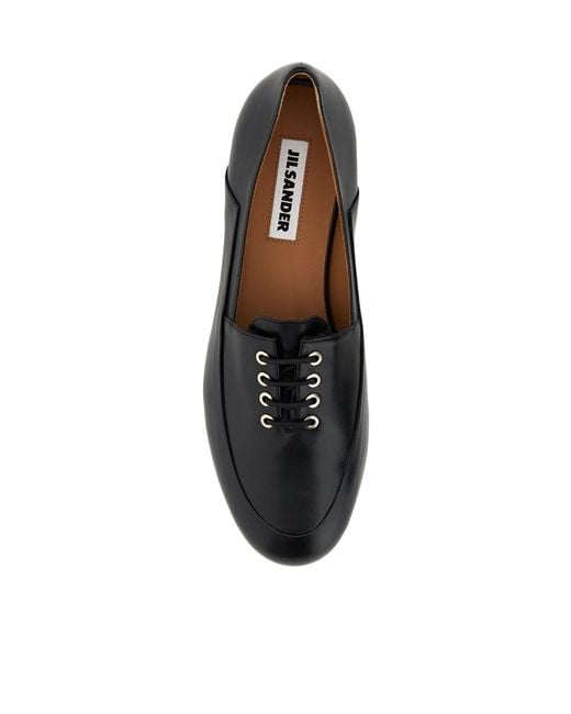 Jil Sander Black Elyss Lace-Up Loafers