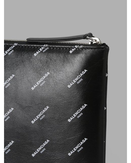 Balenciaga Black Logo Pattern Handbag