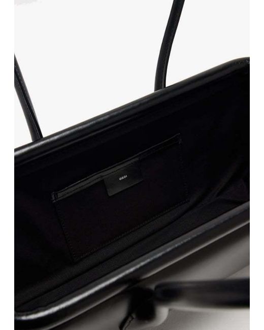 OSOI Black Boat Magnetic Fastened Handbag