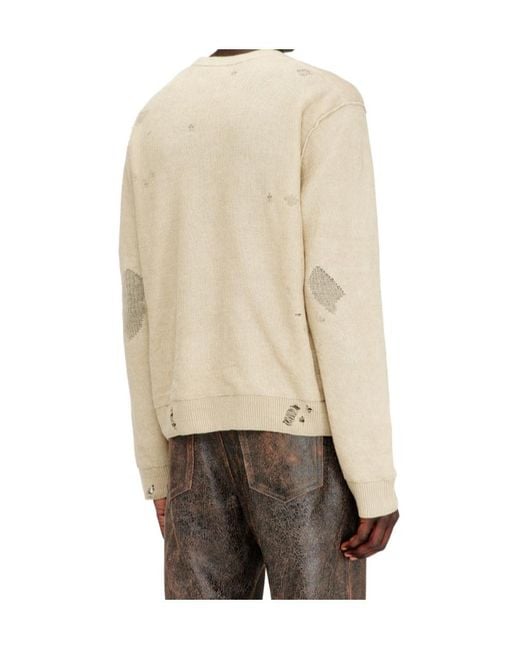 DIESEL Natural Distressed Knitted Sweater for men