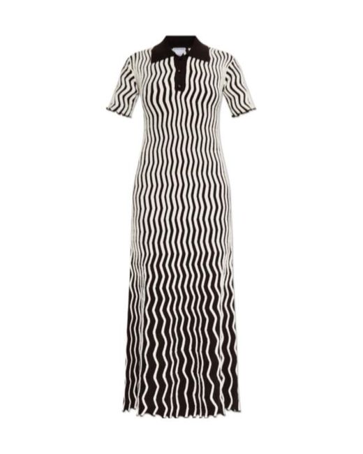Bottega Veneta White Two-Toned Midi Dress