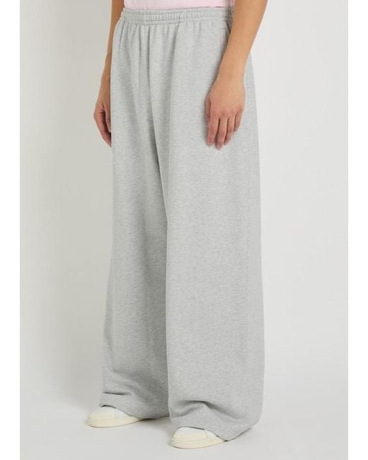 Acne White Logo-Embroidered Cotton-Blend Sweatpants for men