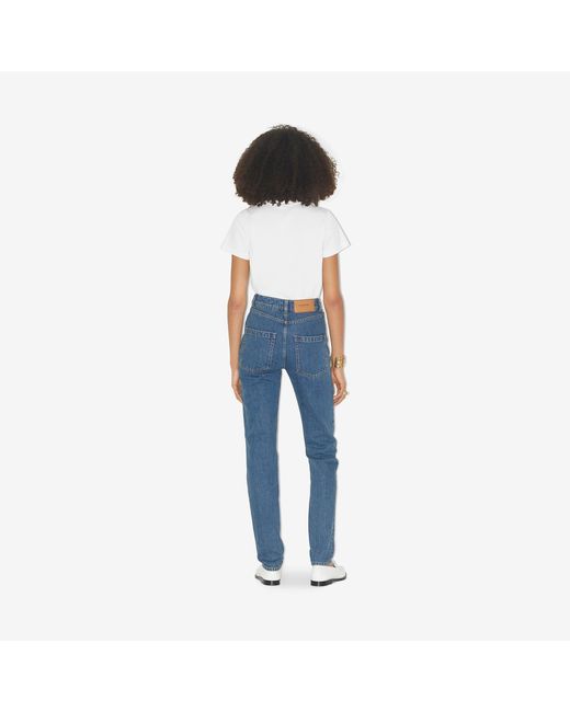 Burberry Blue High-Waisted Slim-Fit Jeans