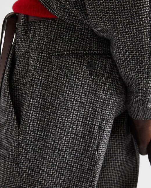 Prada Gray Wool Pants for men