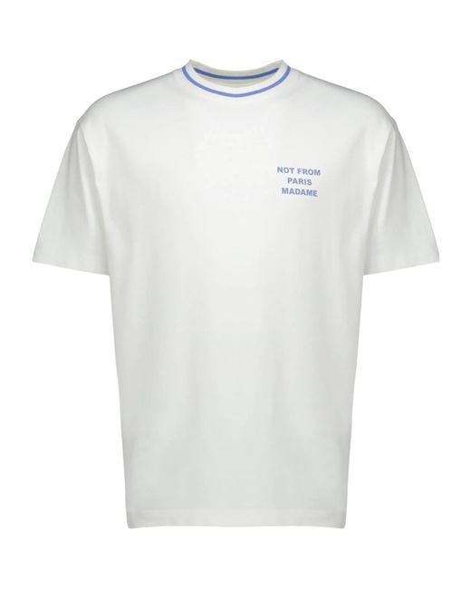 Drole de Monsieur White Crew-Neck T-Shirt for men
