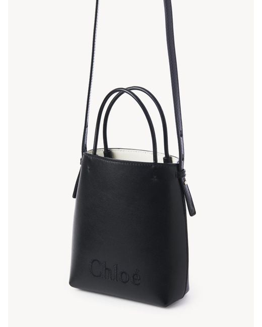 Chloé Black Chloé Sense Micro Tote Bag