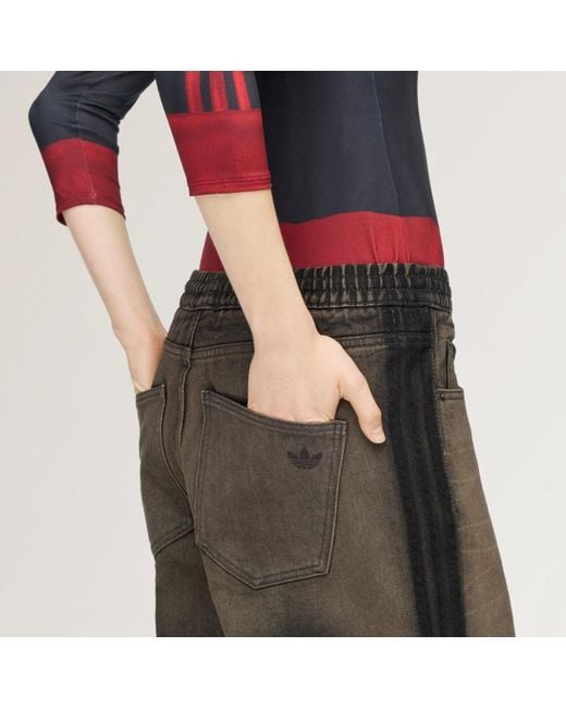 Adidas Gray X Avavav Elasticated-Waist Faded-Wash Jeans