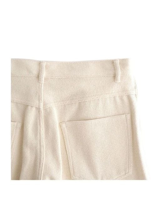 Auralee Natural Button Detailed Wide Leg Jeans for men