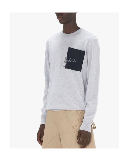 J.W. Anderson Gray Jw Anderson Logo Embroidered Knit Jumper for men